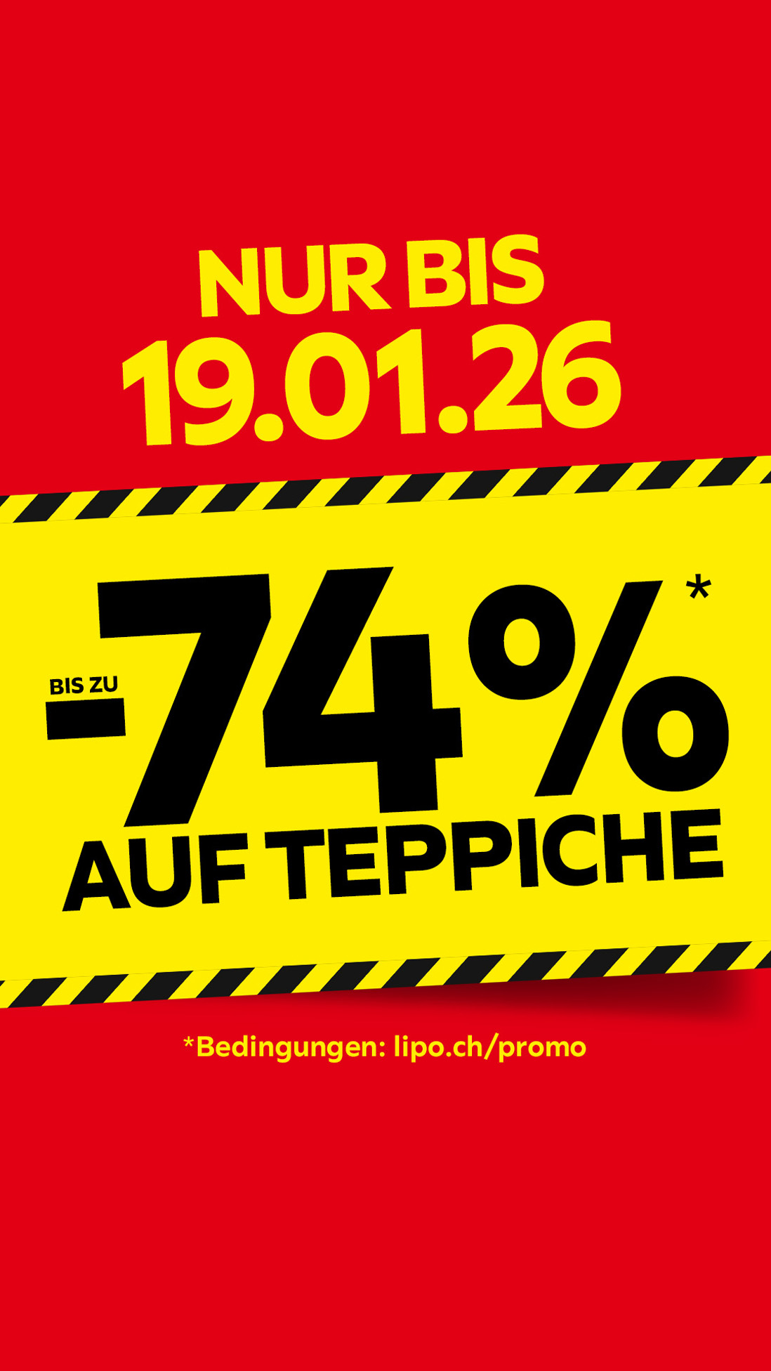 LIPO Banner – Nur bis 19.01.26, bis zu -74% auf Teppiche